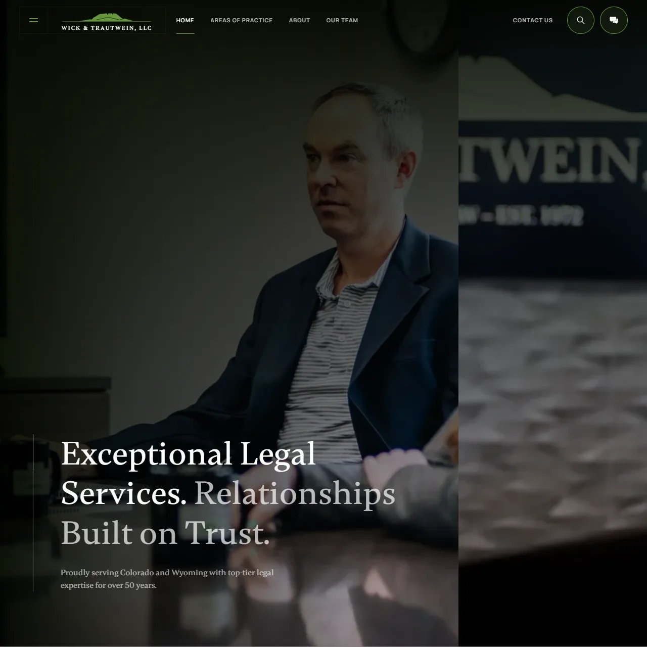 The Wick & Trautwein website, home page, as it stands in 2026